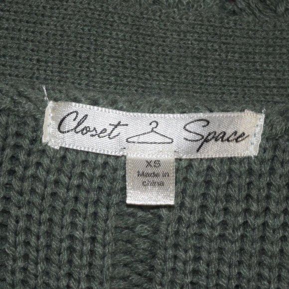CLOSET SPACE Women's Sz XS Light Sage Soft Sweater Cardigan - LIKE NEW - Picture 3 of 6